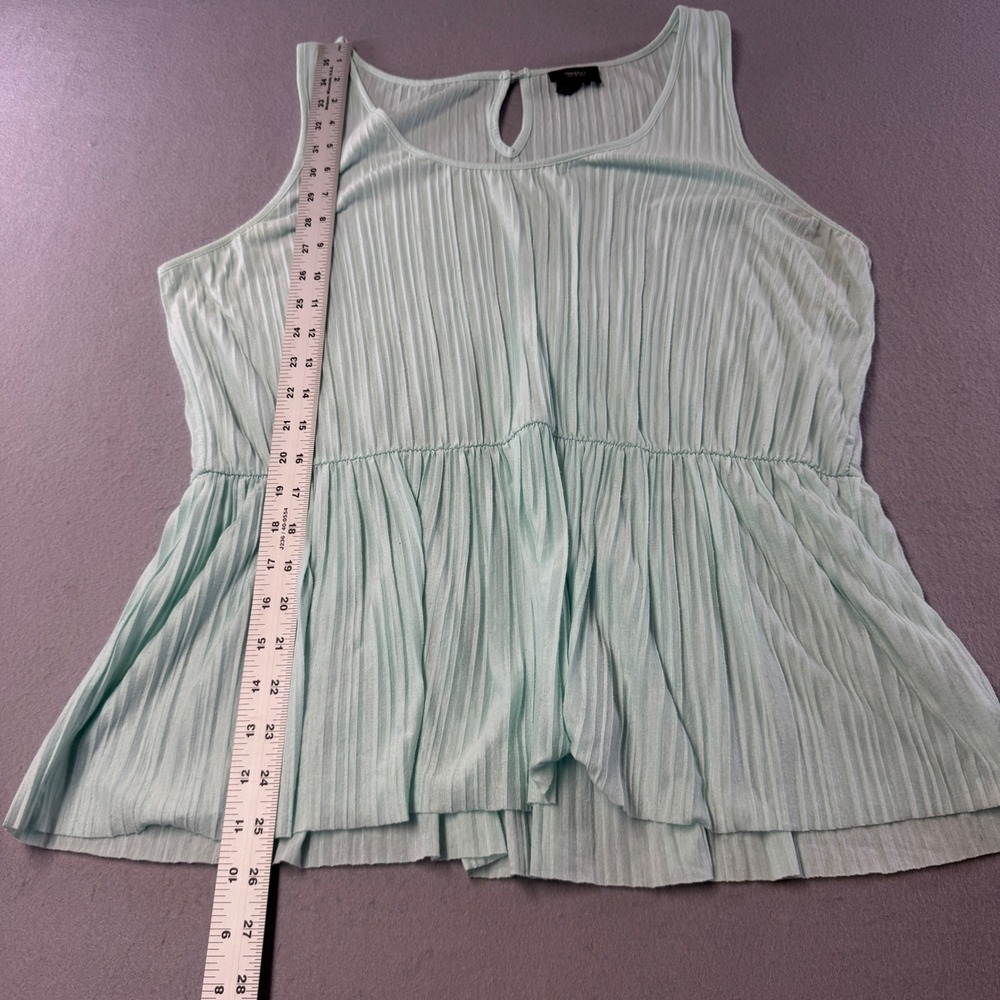 141 Mossimo Peplum Tank Top XL Mint Green Pleated Babydoll Sleeveless - Picture 5 of 5